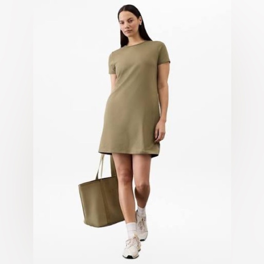Green Essential Tee Dress Perennial Olive Athleta